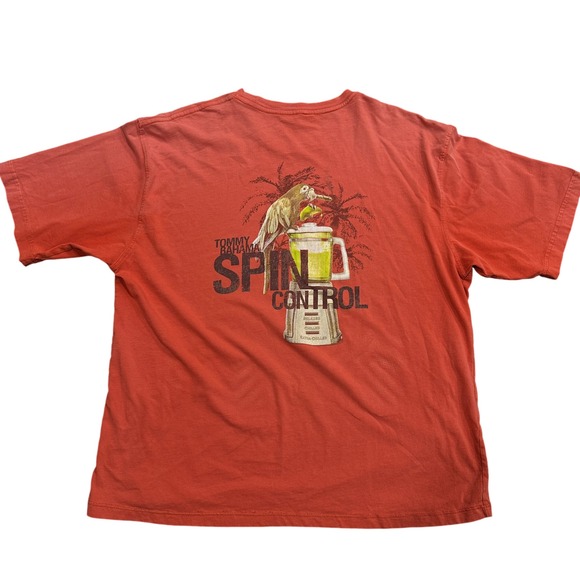 Tommy Bahama Mens Orange Spin Control Parrot Graphic T-Shirt - Picture 1 of 5